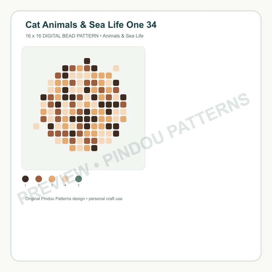 Cat Animals & Sea Life One 34 pattern preview