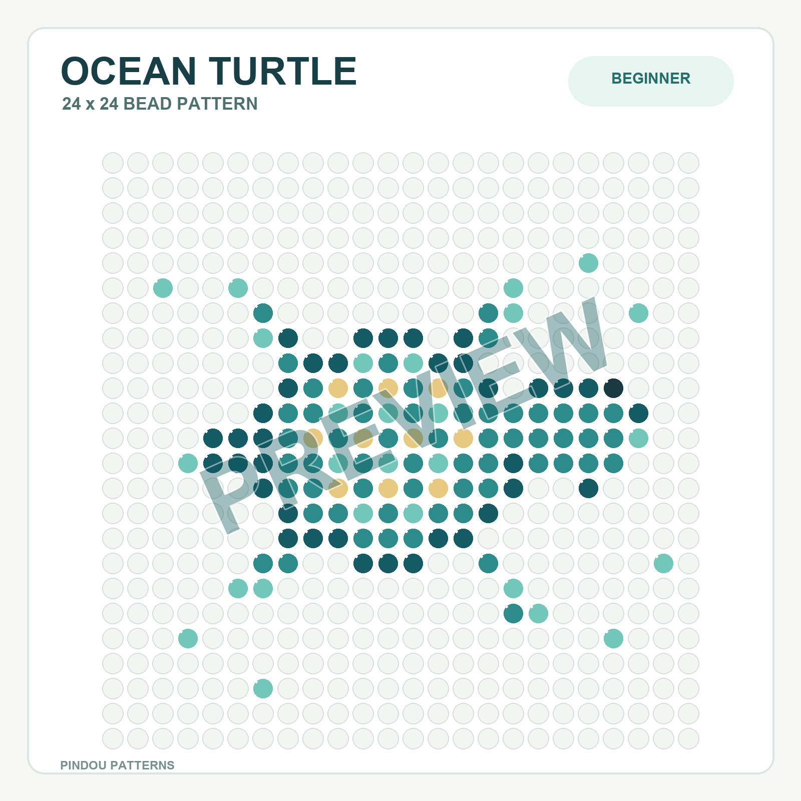 Ocean Turtle Bead Pattern pattern preview