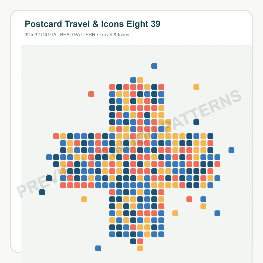 Postcard Travel & Icons Eight 39 pattern preview