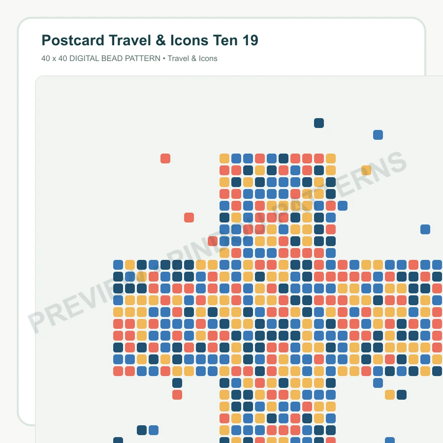 Postcard Travel & Icons Ten 19 pattern preview