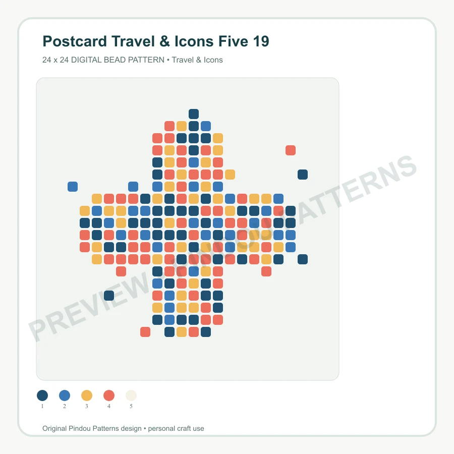 Postcard Travel & Icons Five 19 pattern preview