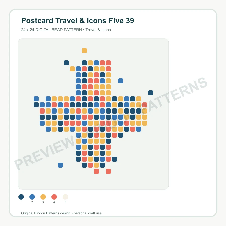 Postcard Travel & Icons Five 39 pattern preview
